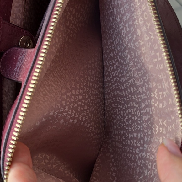 Kate Spade Bristol Drive Ostrich Cherrywood bag 2 Way Bag - Picture 6 of 15